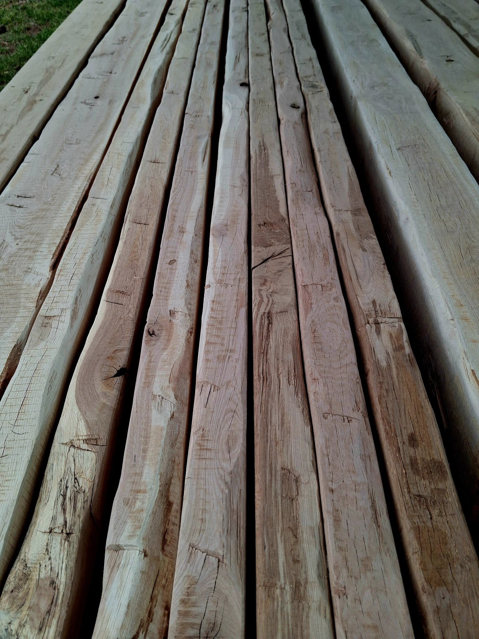 Hand-hewn beam detail