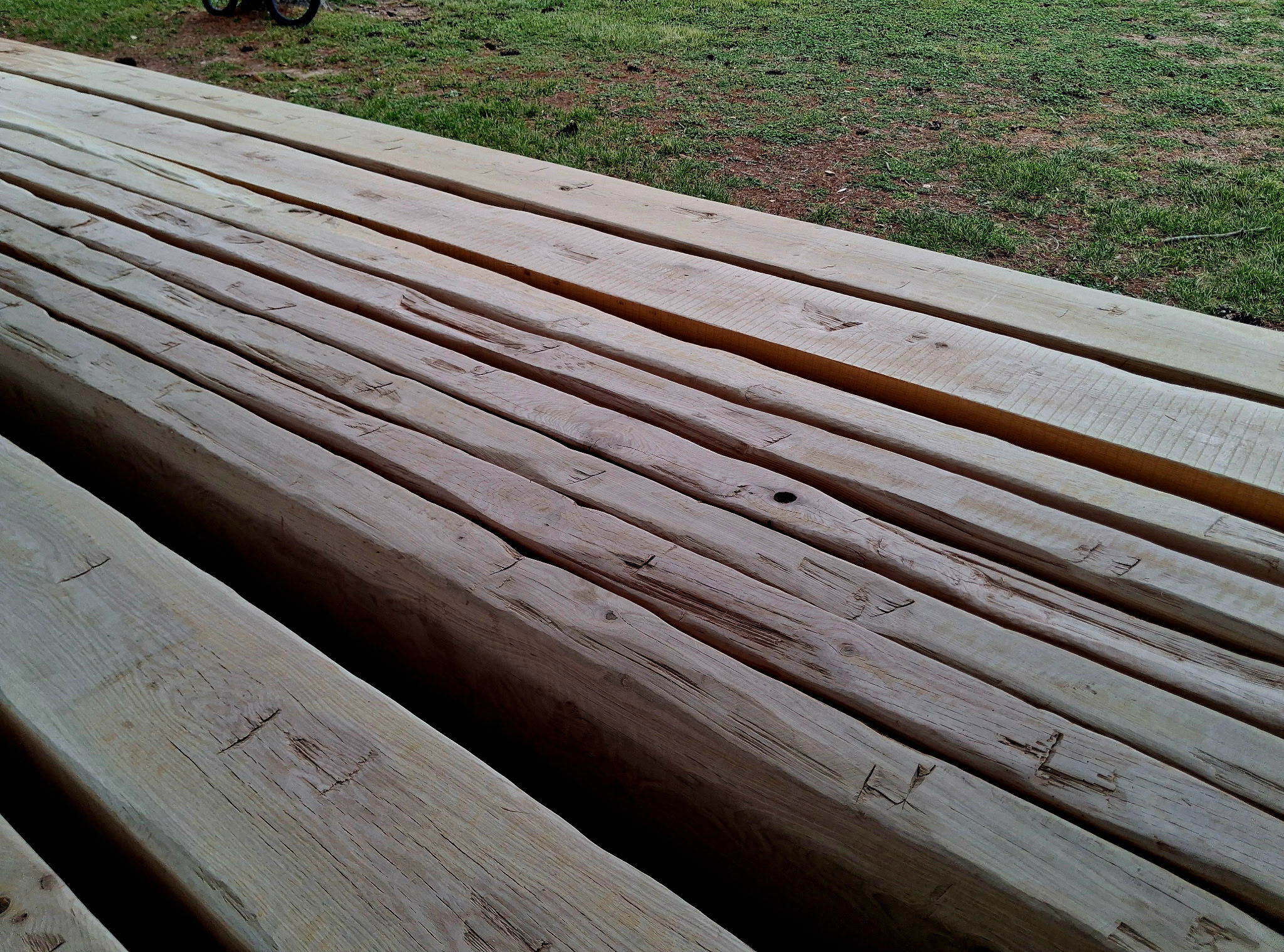 Hand-hewn flat beams