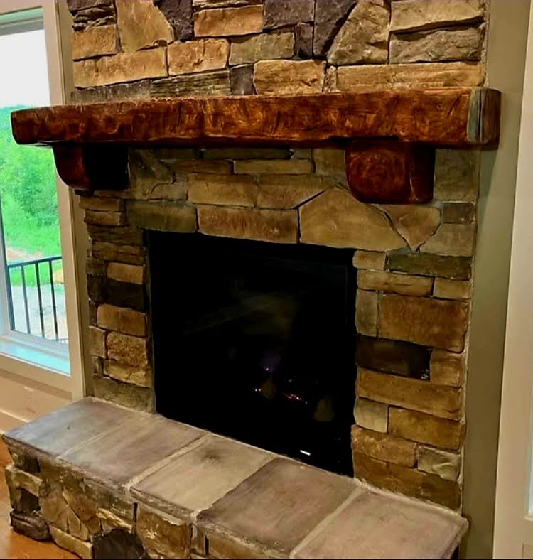 Wabi-sabi mantel with beautifully imperfect wood shape